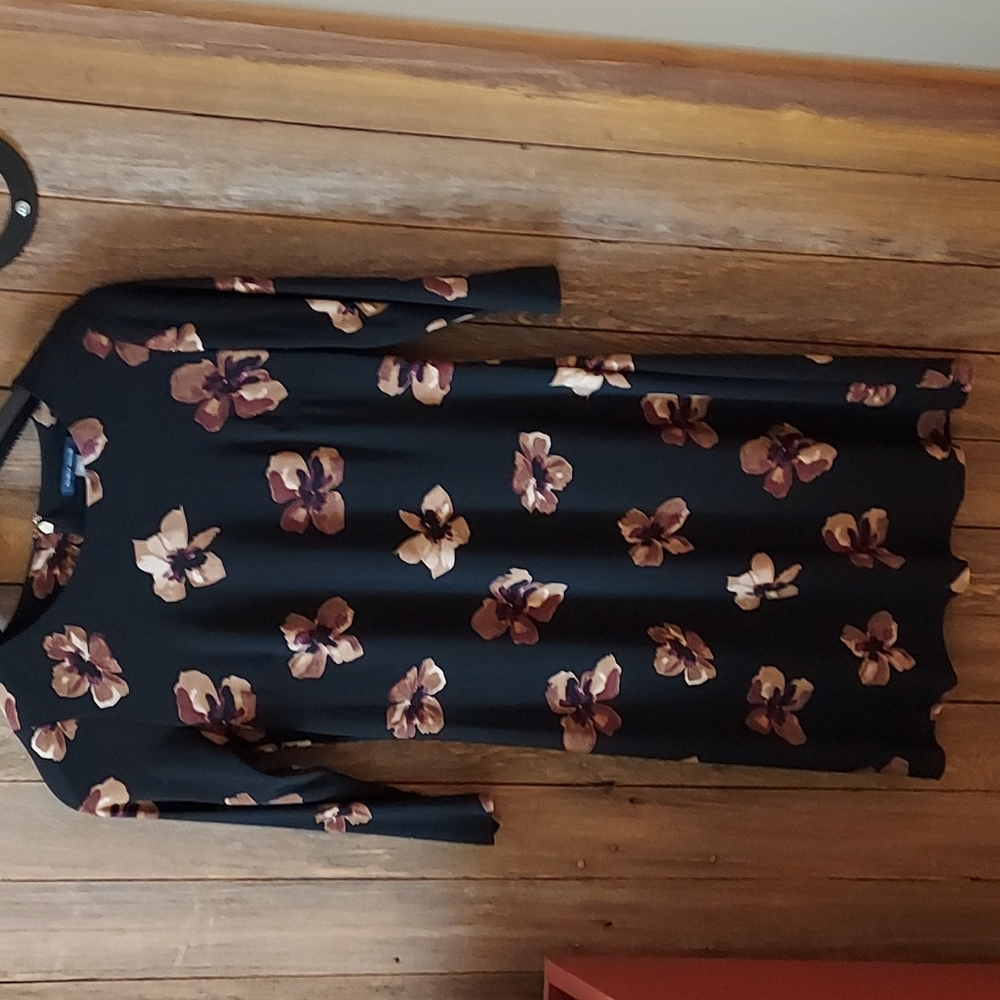 Tommy Hilfiger dress. Size 6. Back zip. Brown flowers